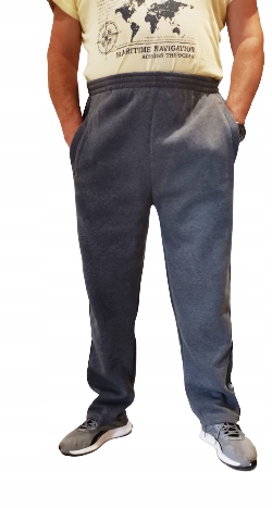 OCIEPLANE SPODNIE DRESOWE MĘSKIE POPIEL SZARE ROZMIAR XL