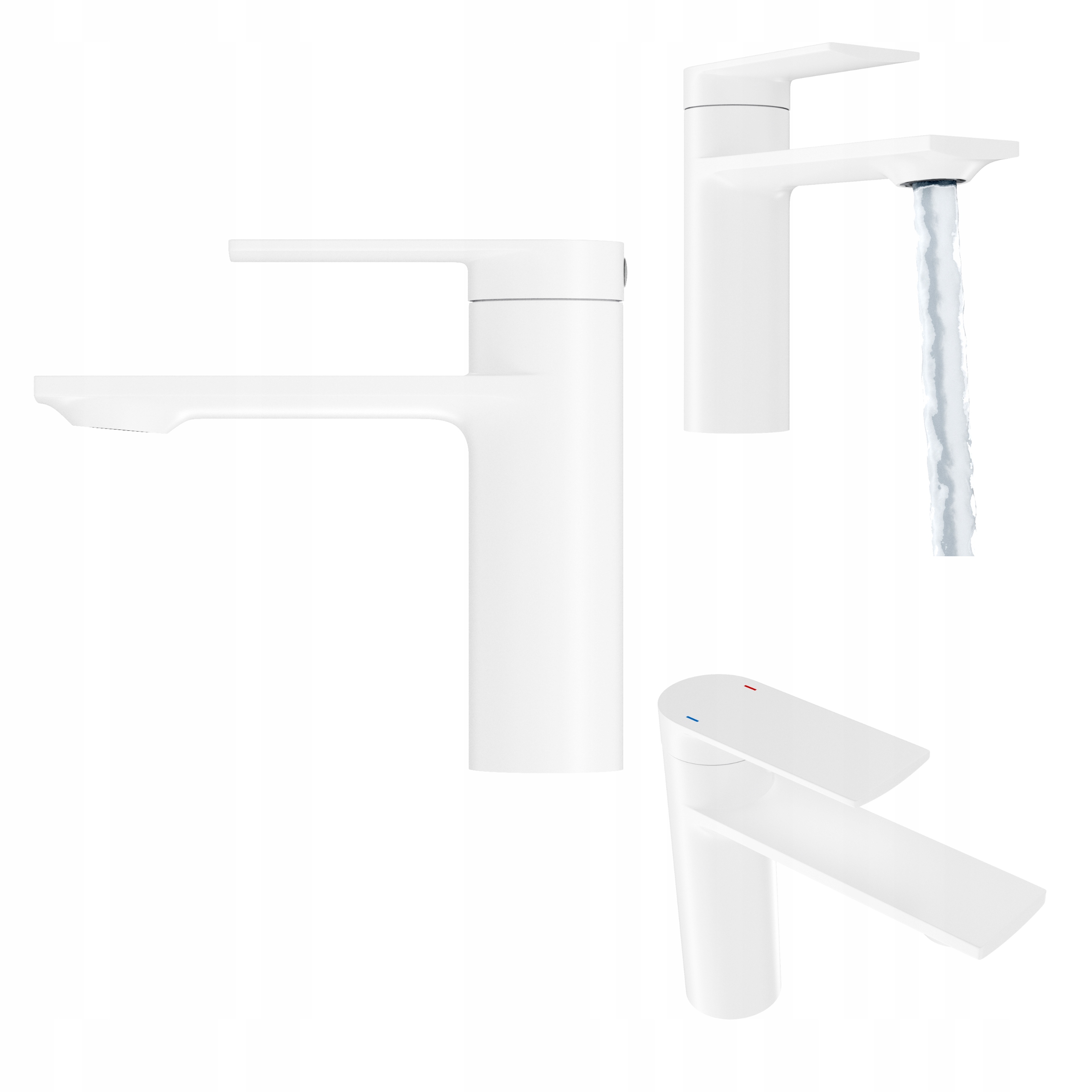 Nízka umývadlová batéria Biela do kúpeľne Stojaci kohútik k umývadlu Cabo