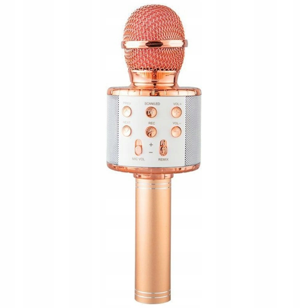 Majesticline Mikrofon Karoke Do Telefonu Podłączenie Bluetooth Różowy