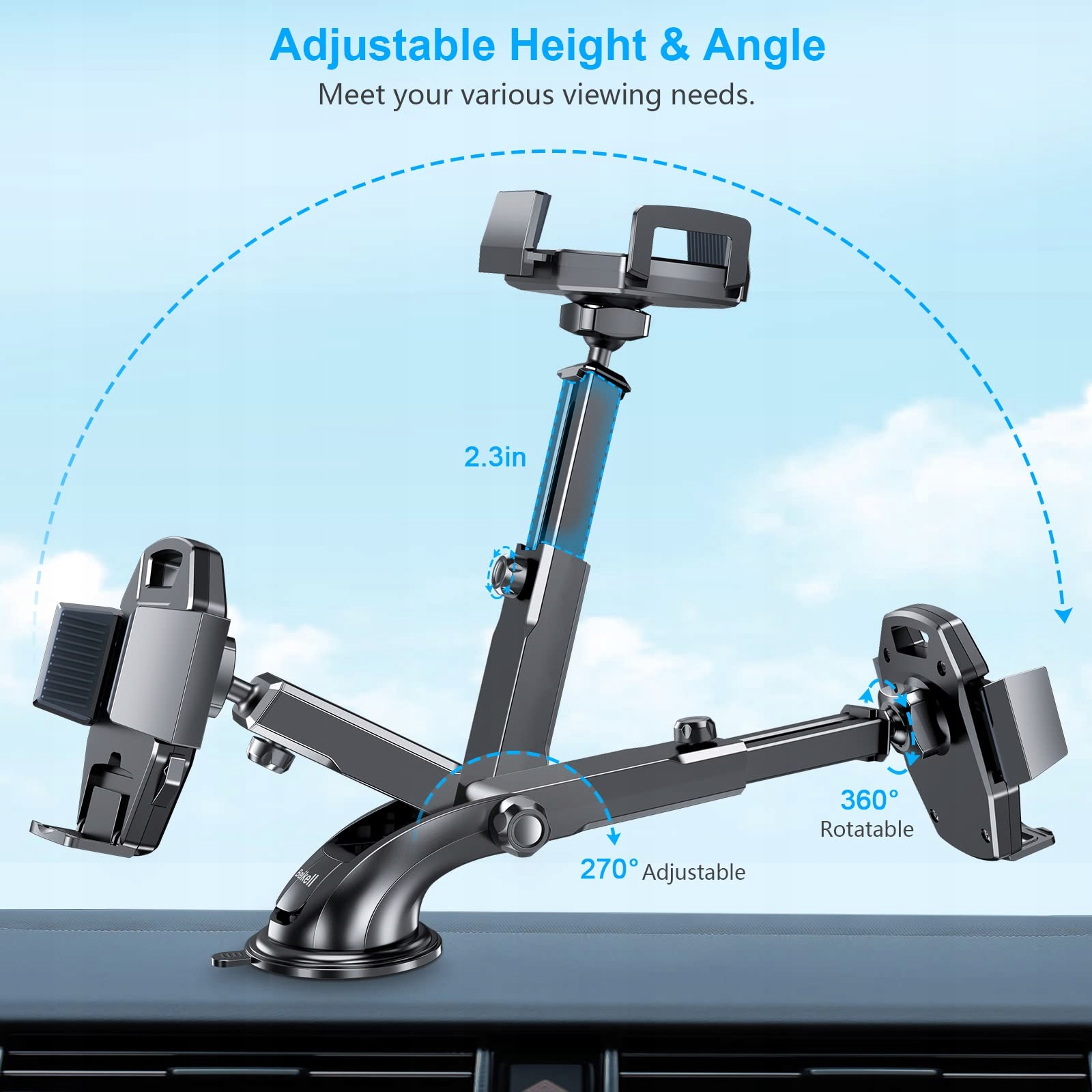 BEIKELL Uchwyt Samochodowy 360° Do Telefonu iPhone Galaxy Smartphones — miniatura 6