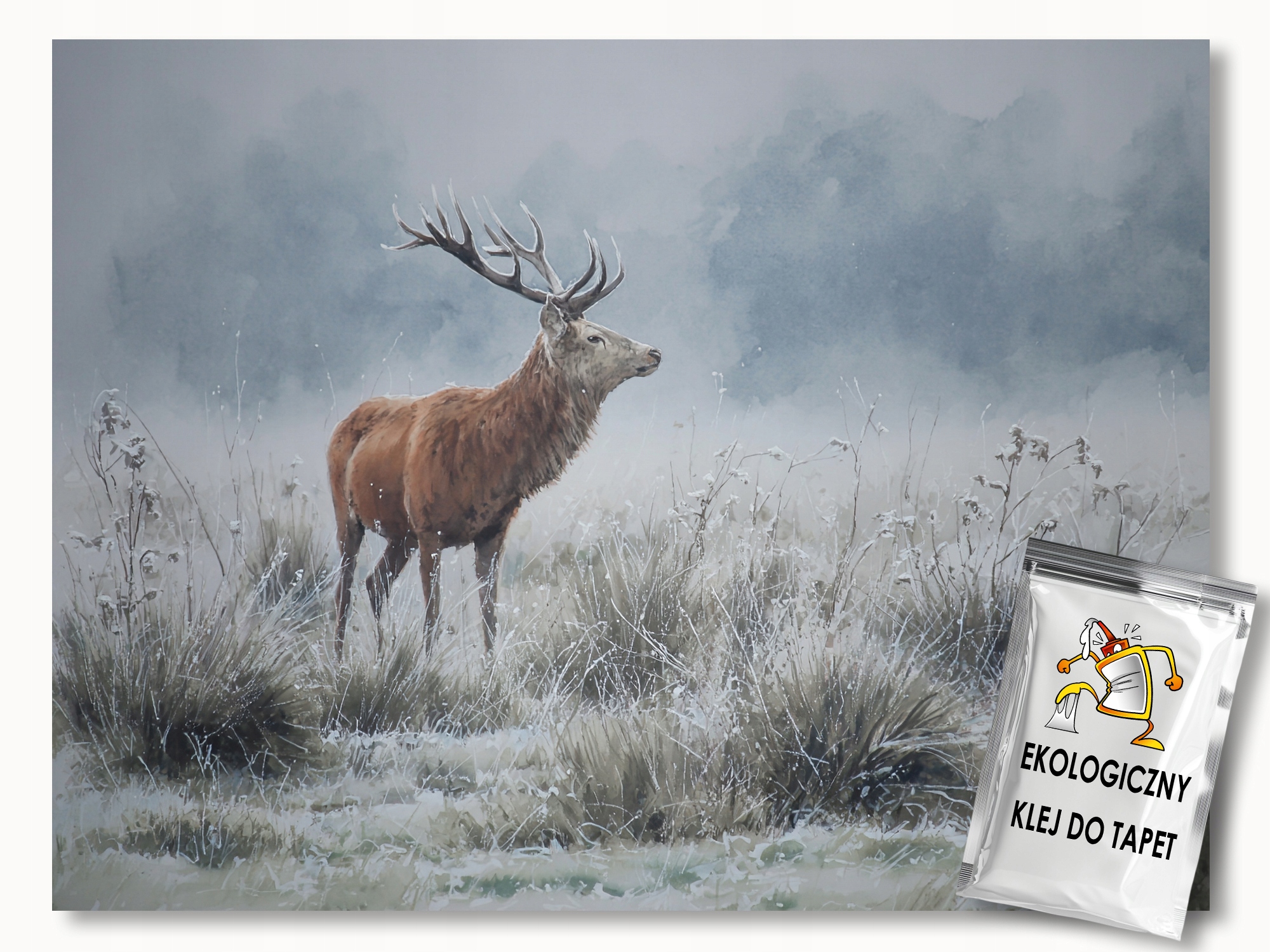 Fototapeta Flizelina Fauna Les Polana Jelen Zima Sníh Námraza 208x146 lepidlo