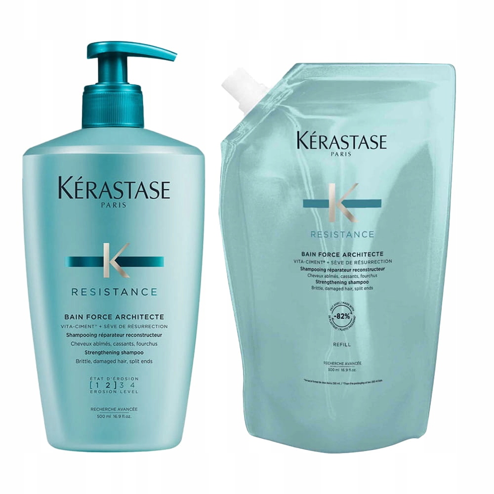Kerastase Resistance Force Architecte zestaw szampon 500 Refill 500