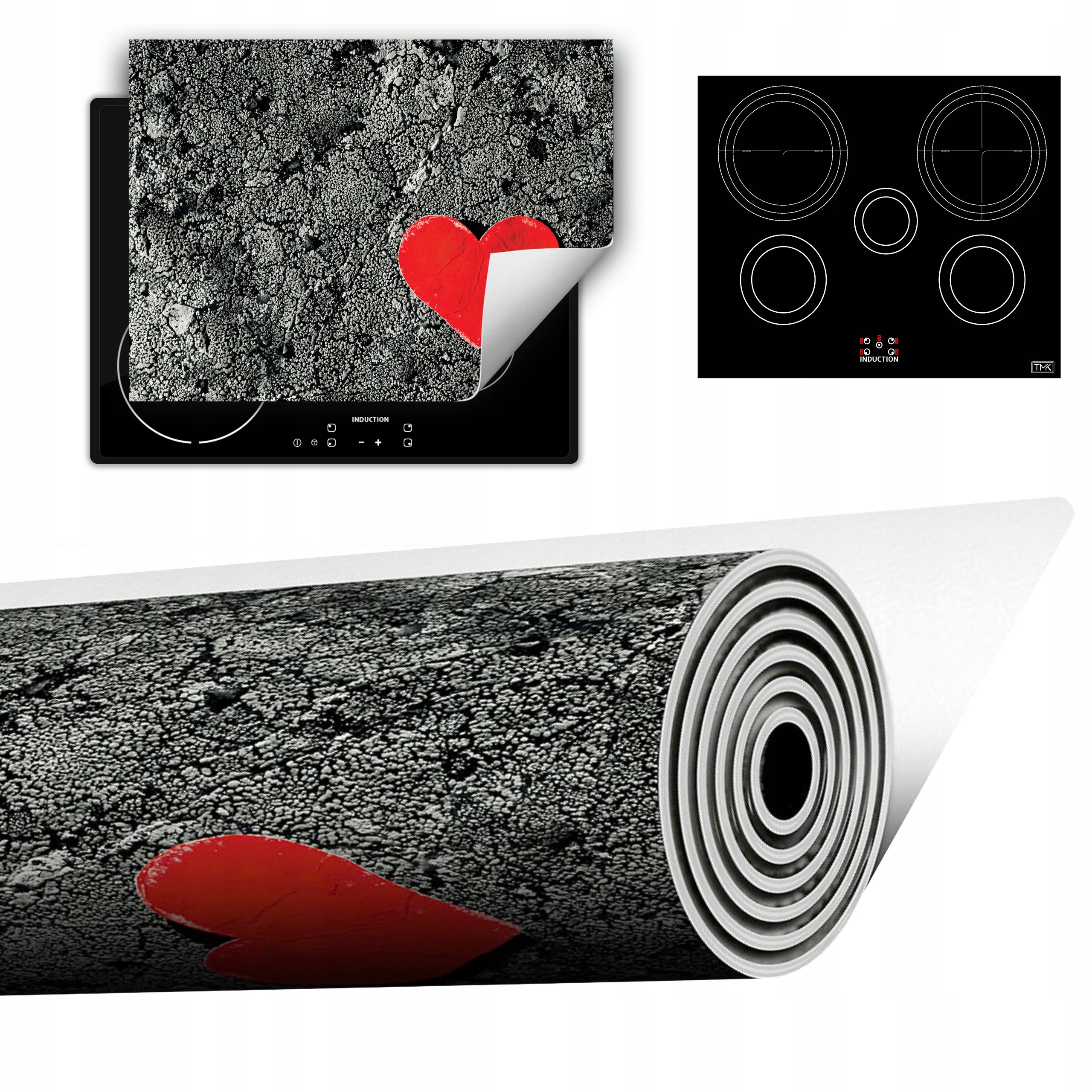 Vinylová Podložka Do Kuchyně Více Místa 70x52 červená srdce