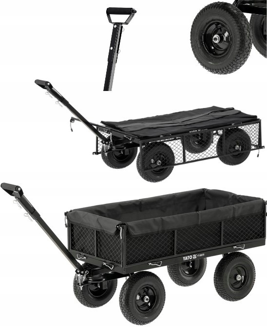 Záhradný Vozík XL 450 Kg S Krytom Kolesa 13" Yato YT-86970