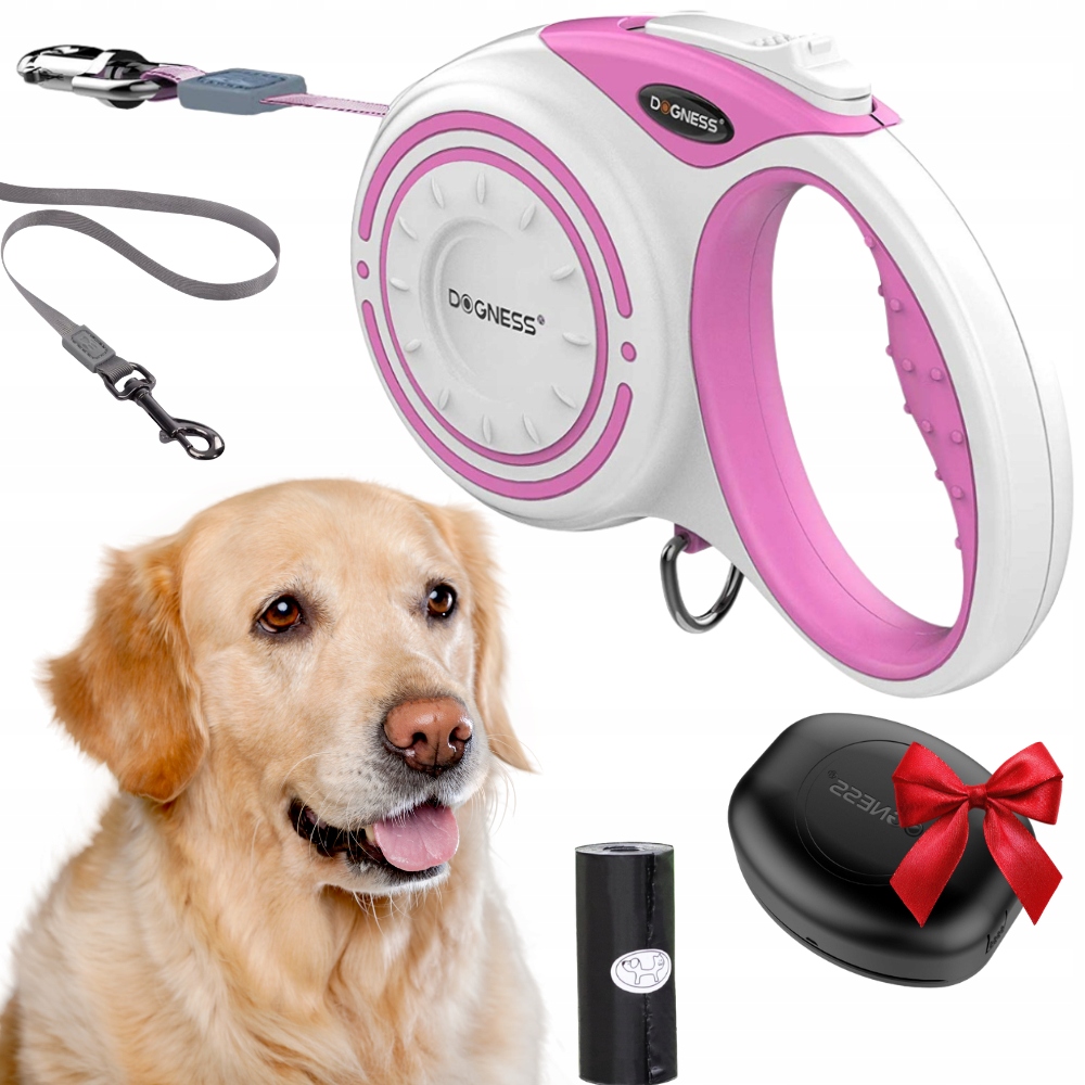 Vodítko Automatická Pro Psa Páska 5 m do 36 kg L rolovací Dogness nádoba