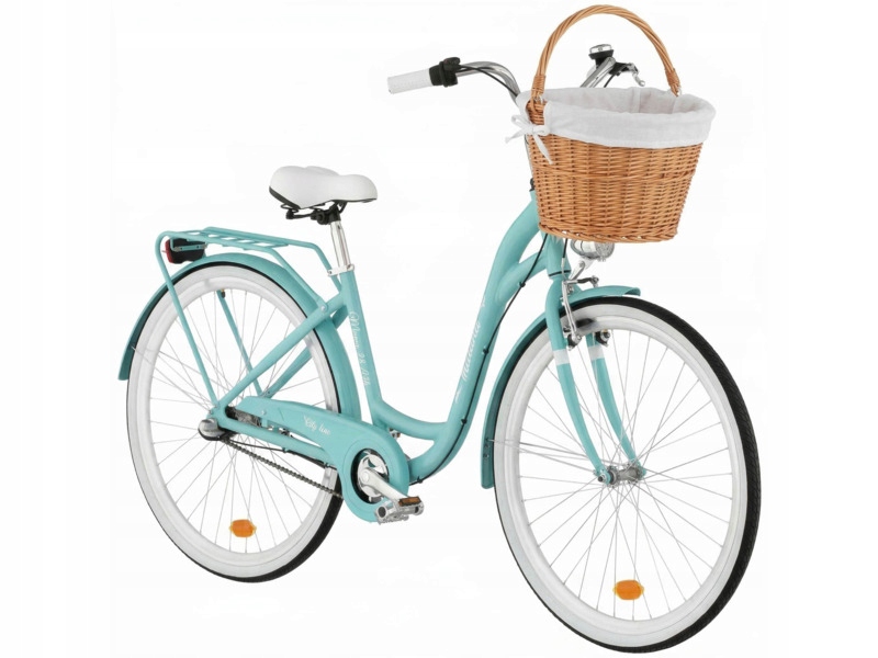 Rower miejski Indiana Moena A3B 28 cali damski Lazurowy Koszyk Wkład