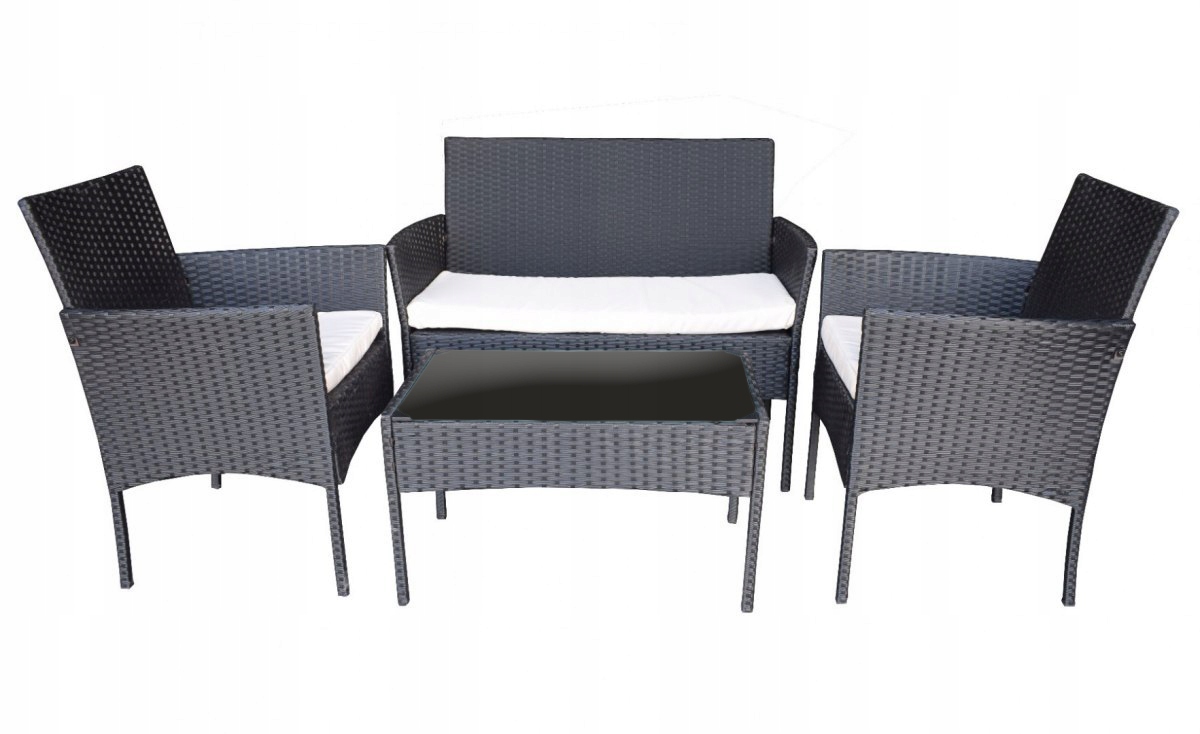 

Komplet Mebli z Technorattanu Sofa Fotele Stolik