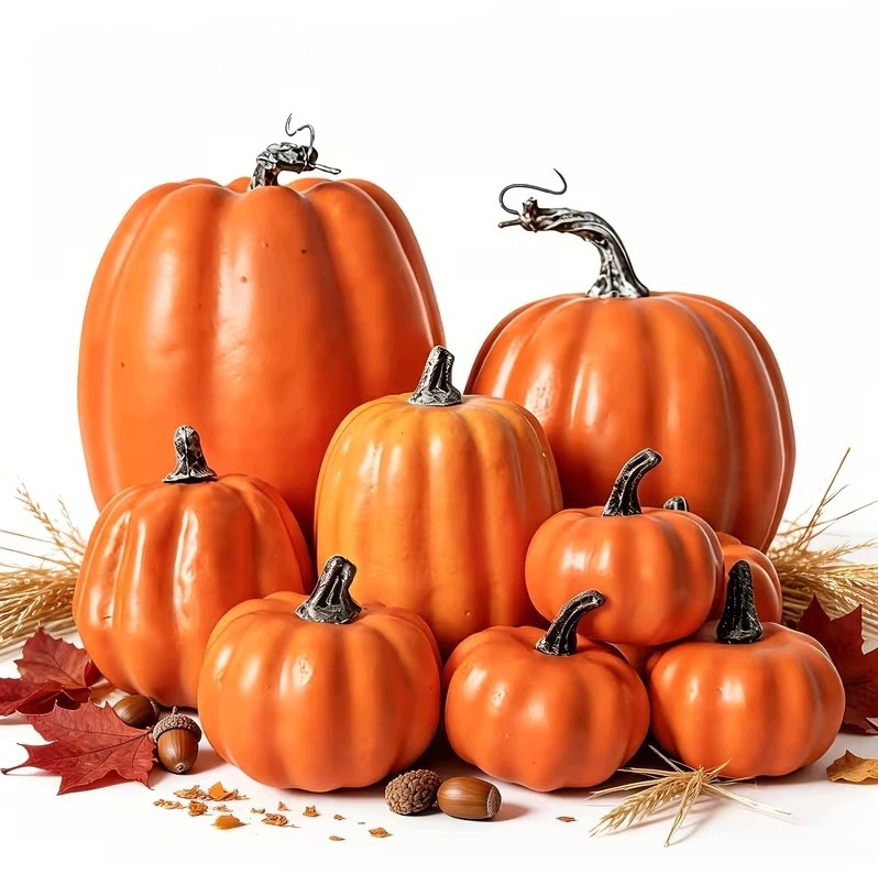 Dynie Sztuczne 9 szt Jesienne Dekoracje Halloween Stroik Ozdoba Jesień