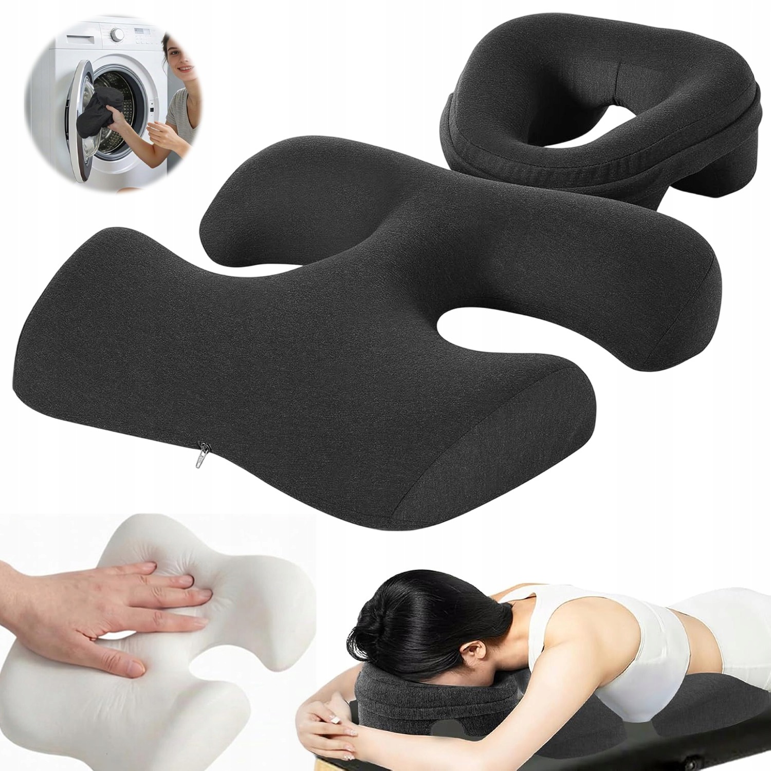 Ortopedický Polštář Na Obličej S Paměťovou Pěnou, Ergonomická, Konturovaná