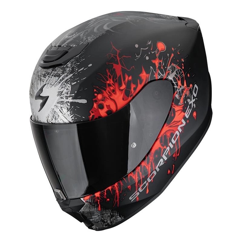 Prilba Scorpion EXO-391 Wolf Matt Black/silver/red strieborná červená Darčeky