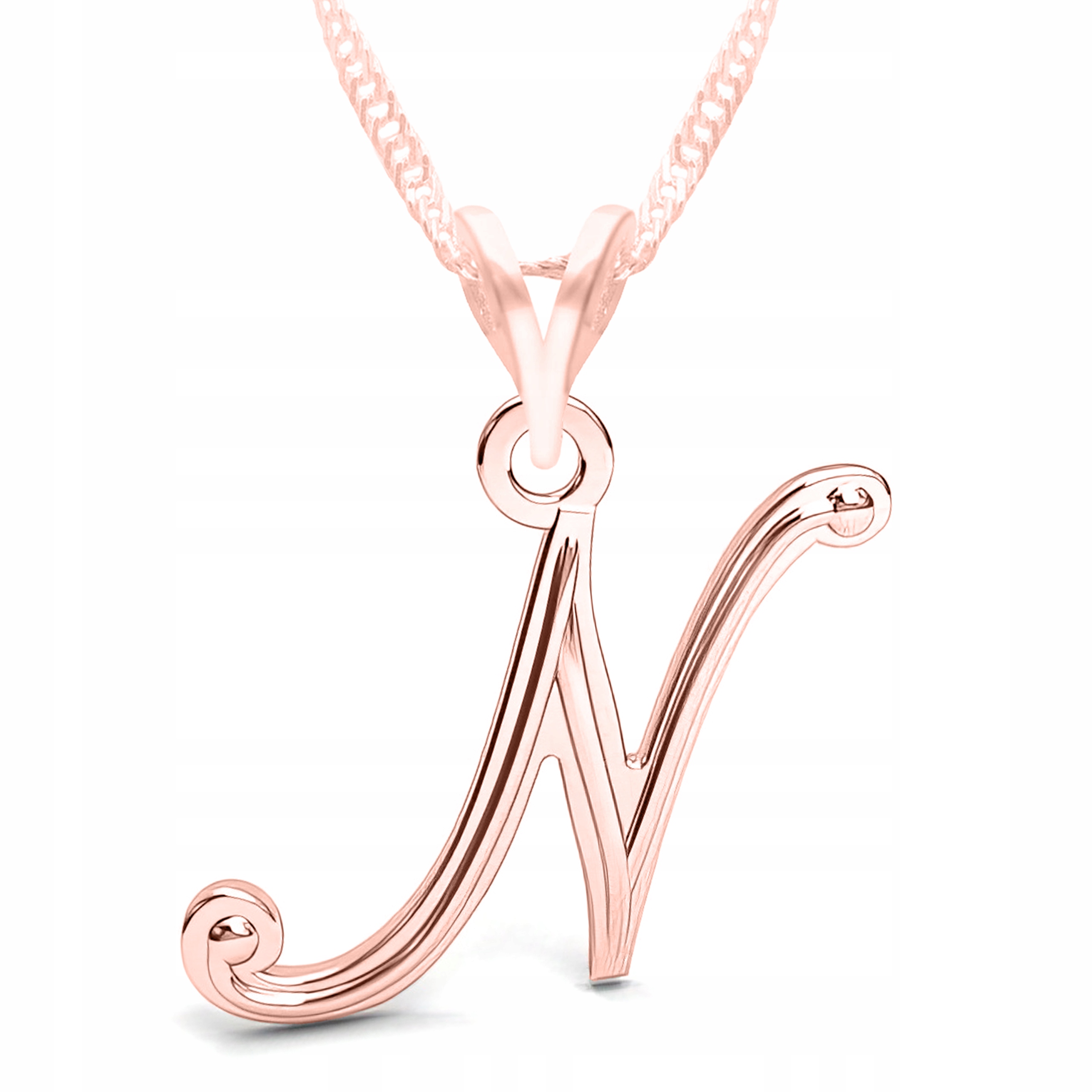 Pozlacený náhrdelník s písmenem N, iniciála, 18K zlato, jako Dárek, Stříbro 925