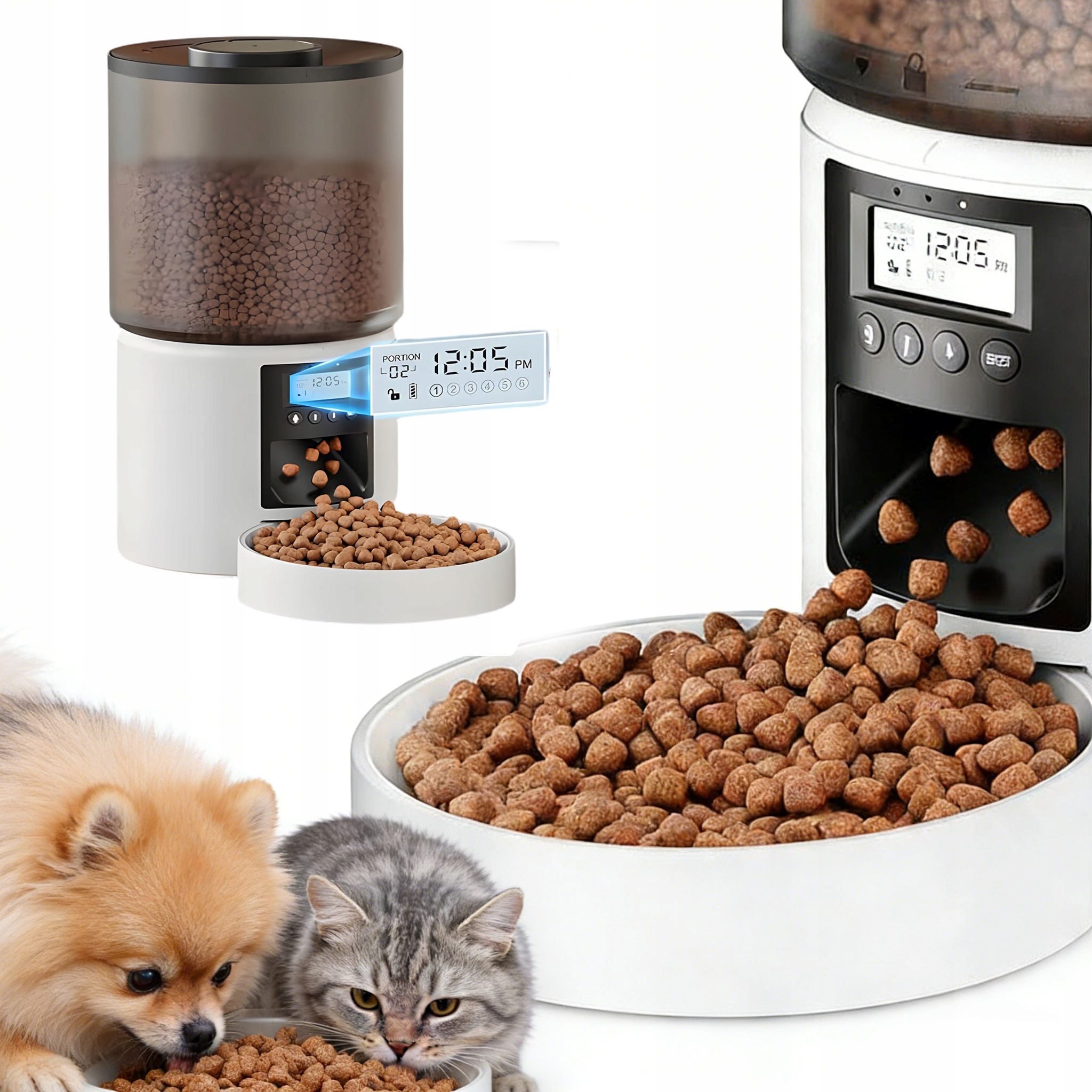 LCD Podavač Miska 4L Automatický Dávkovač Suchého Krmiva Pro Psa A Kočku