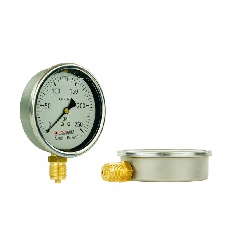 Polské glycerinový manometr s průměrem hodin 100 mm, rozsah výroby