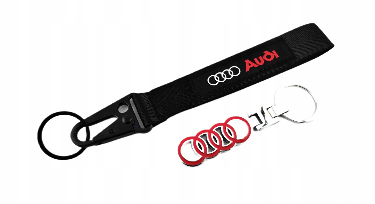 Audi Zestaw Brelok Pierścienie Metalowy Czerwony Smycz 20 CM (W2)