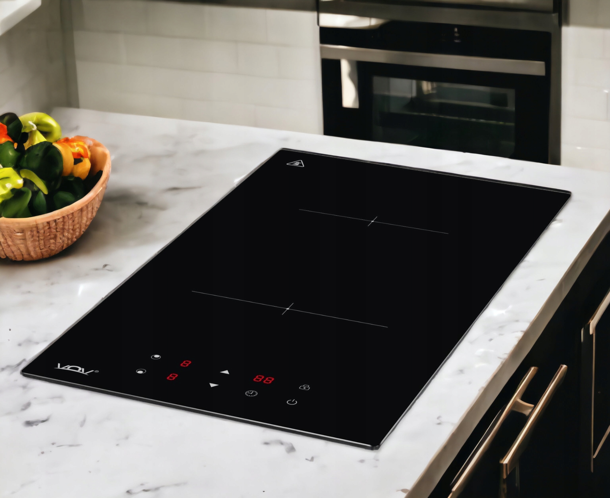 KUCHENKA PŁYTA INDUKCYJNA 2 POLA DO ZABUDOWY 3000W Sterowanie panel dotykowy