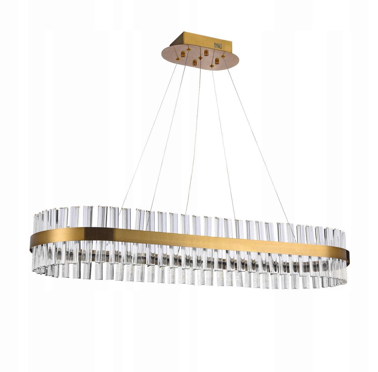 AZzardo Lampa wisząca w kolorze mosiądzu ze szklanymi kryształkami nad stół