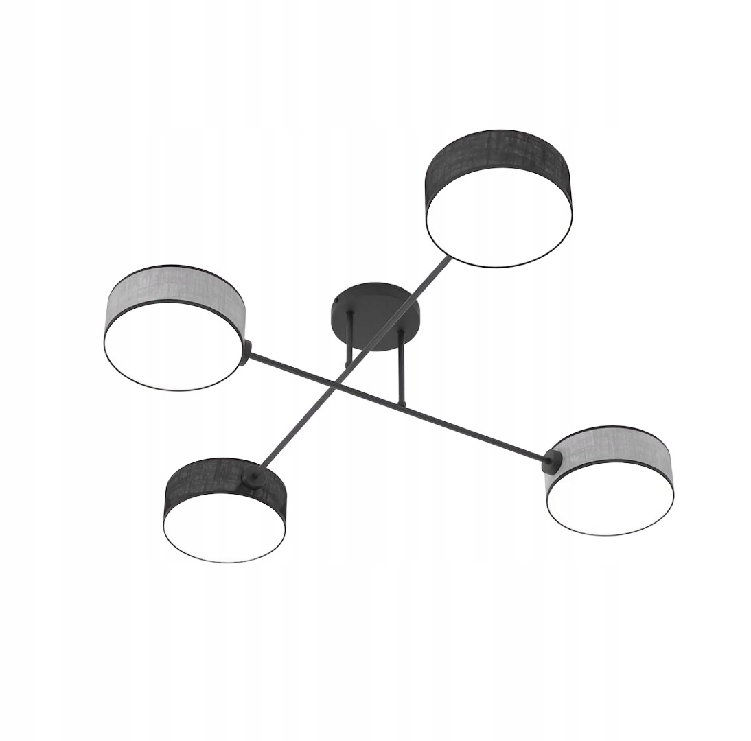 Stropné svietidlo v štýle Japandi s ramenami Sputnik čierny 4W