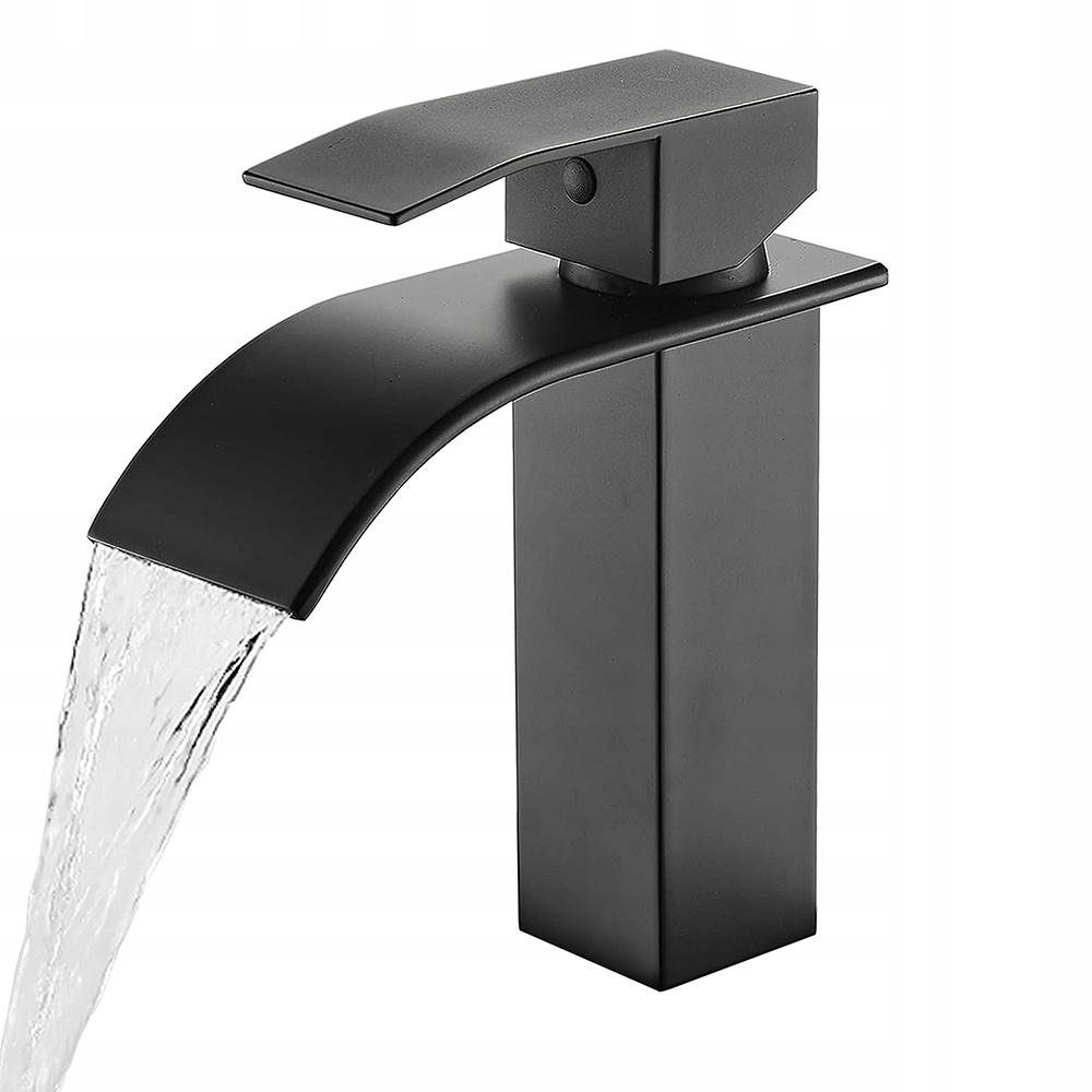 CZARNA STOJĄCA ŁAZIENKOWA Umywalkowa Wodospad