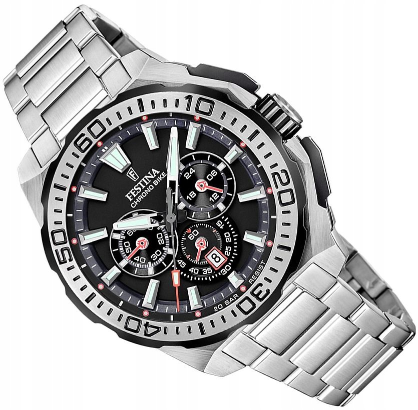 Pánské Hodinky Festina Chrono Bike F20724/7 Vodotěsné WR200 Ocelové Datum