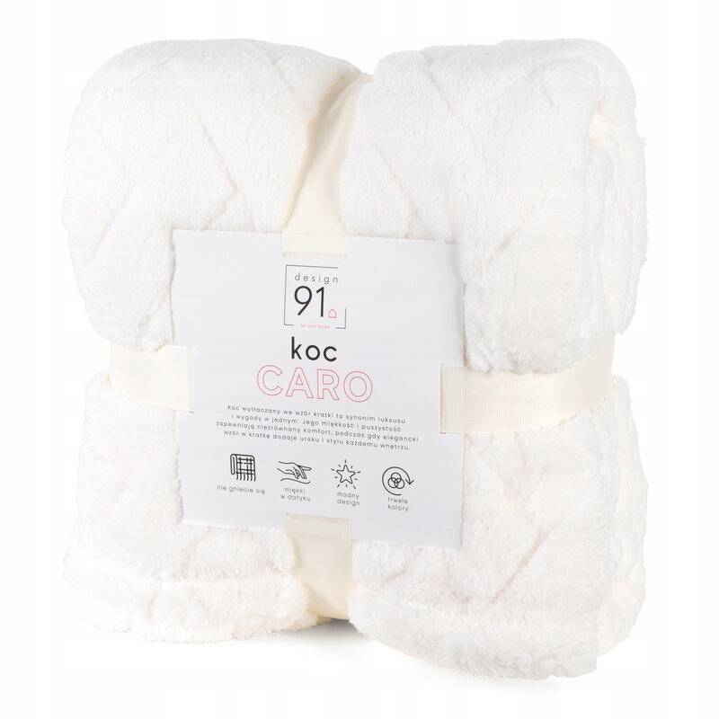 Deka přehoz 200x220 Caro krémová z mikrovlákna D91