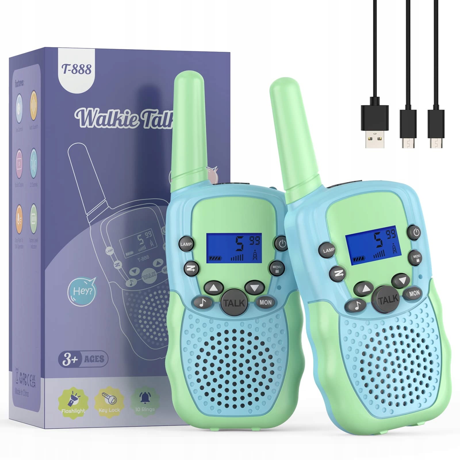 Krótkofalówki Walkie talkie dla dzieci 3+ Bakoherp T888 55B268 5 km