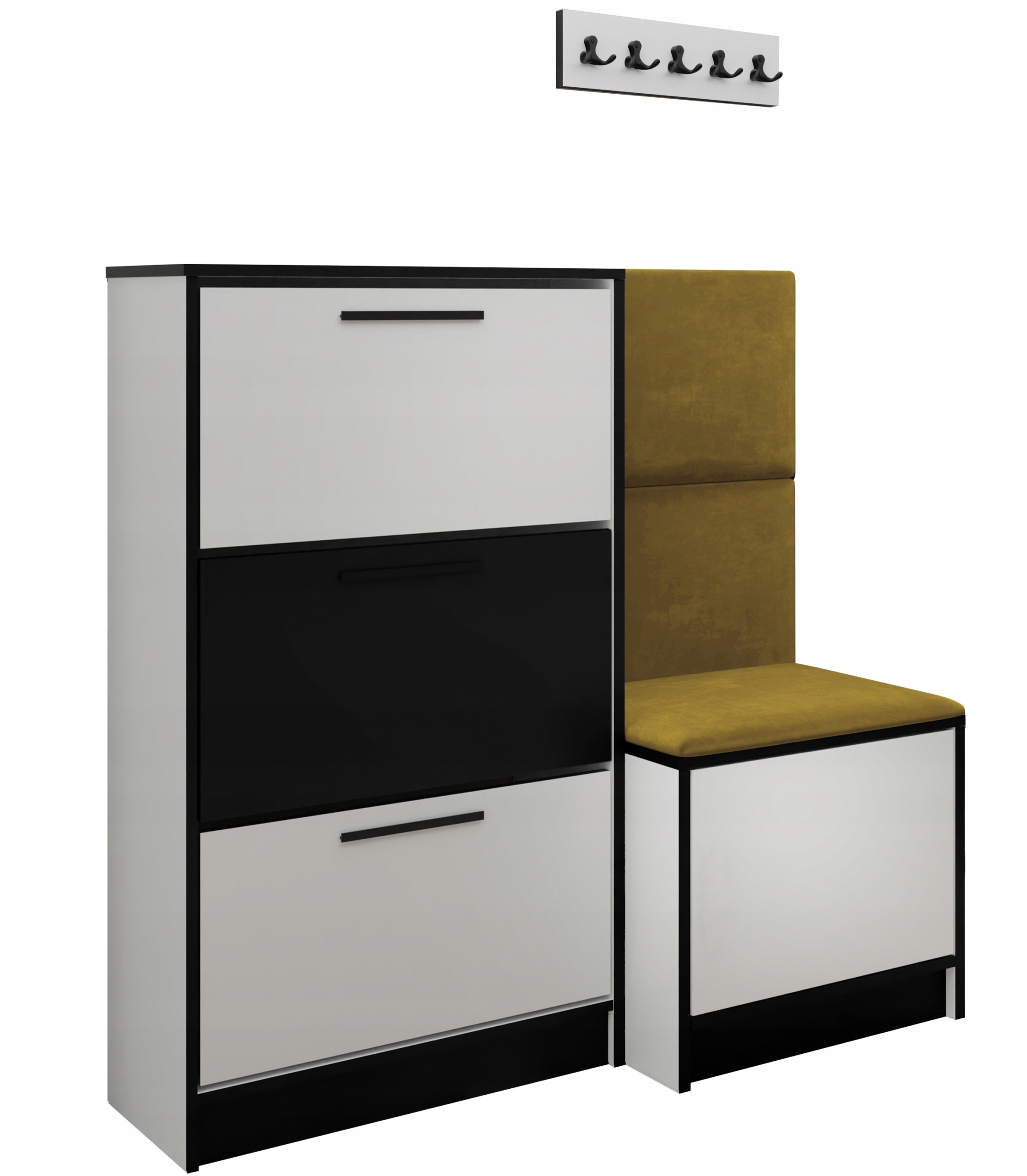 Sada Kubi botník a sedák bílá žlutá tkanina