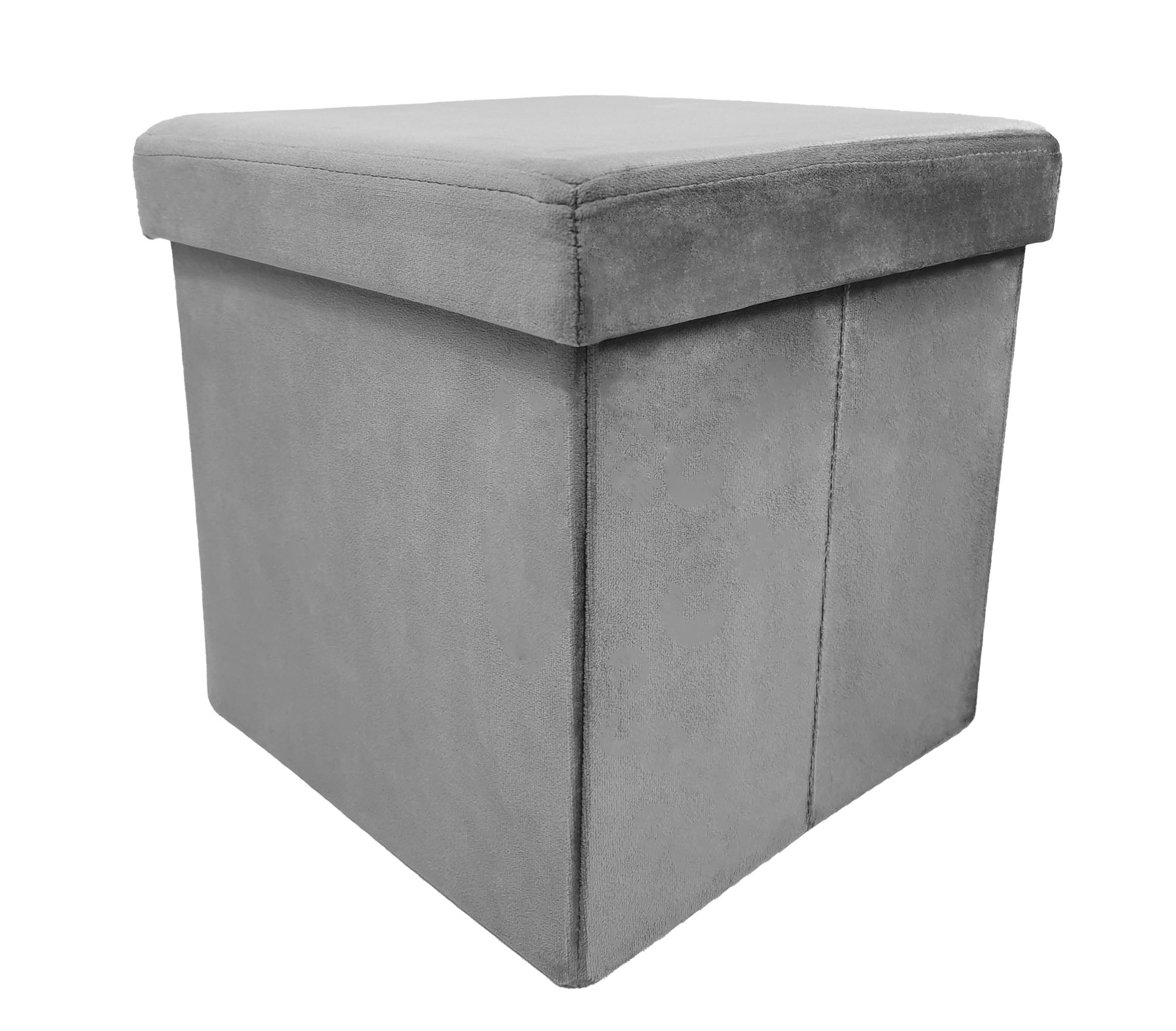 КВАДРАТНЫЙ ПУФ КОРОБКА ДЛЯ ХРАНЕНИЯ МЯГКАЯ ЭЛЕГАНТНАЯ ДЛЯ ГАДЖЕТОВ PERFECT GREY