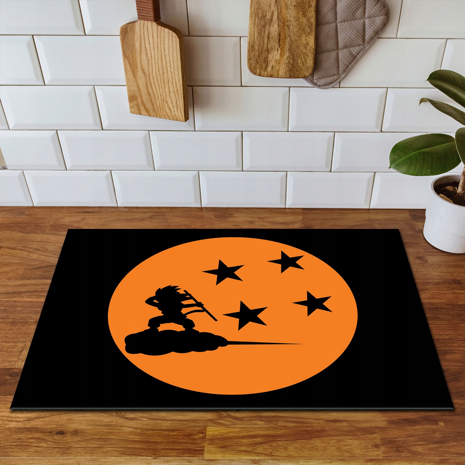 MATA WINYLOWA DO KUCHNI WIĘCEJ MIEJSCA 70x52 czarna - Smocze Kule Marka inna