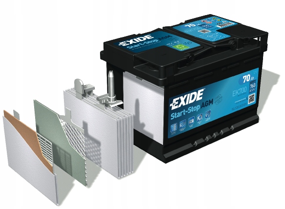 EXIDE Start-Stop EK800 Batterie 12V 80Ah 800A B13 Batterie AGM EK800  (115AGM), AGM80SS