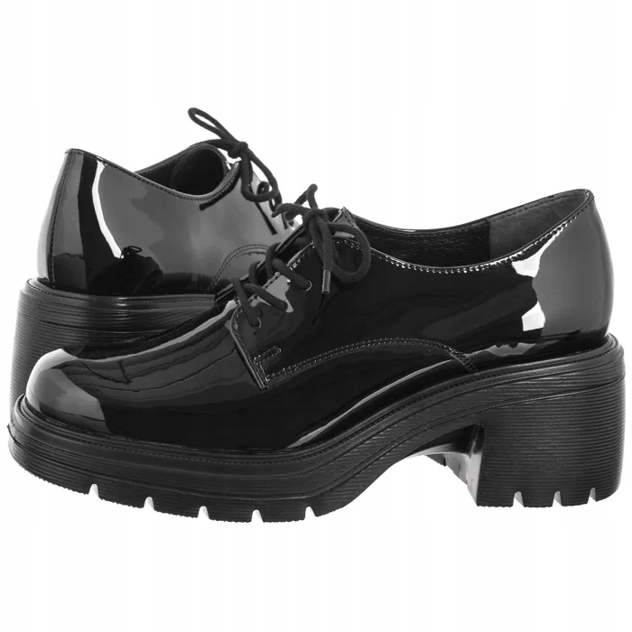 Polobotky Lakované na Podpatku Dámské Ryłko Černé 4YRU4