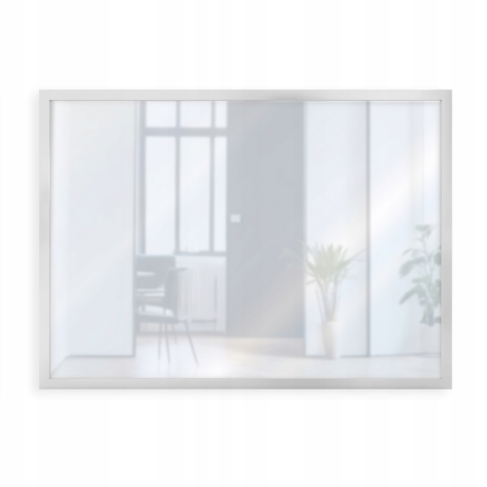 Obdĺžnikové Nástenné Zrkadlo Loft V Úzkom Hliníkovom Ráme 120 x 80 CM