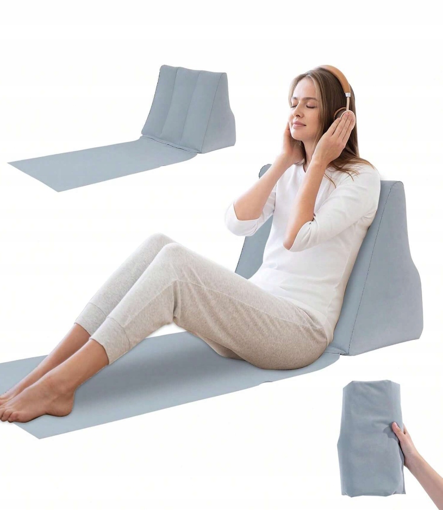 MATA PLAŻOWA DMUCHANE OPARCIE MATERAC LEŻAK