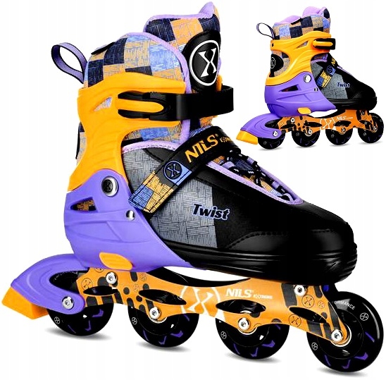 Brusle 2v1 Kolečkové Brusle Dámské Pánské Nastavitelné Kaučuk ABEC-7 vel. 35-38 Pevné