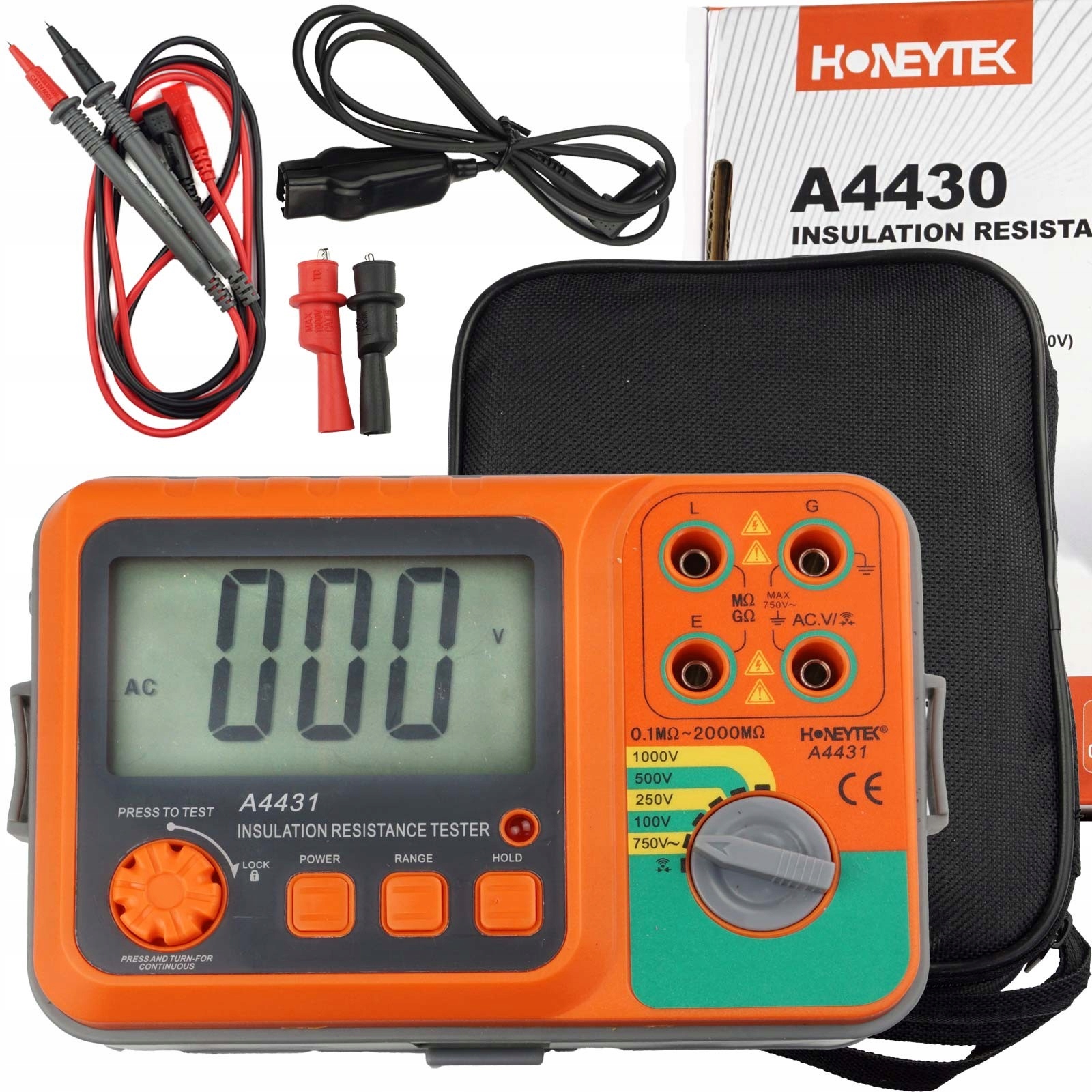 Przenośny tester izolacji HK4431 2000 zliczeń 1000V wykrywanie napięcia