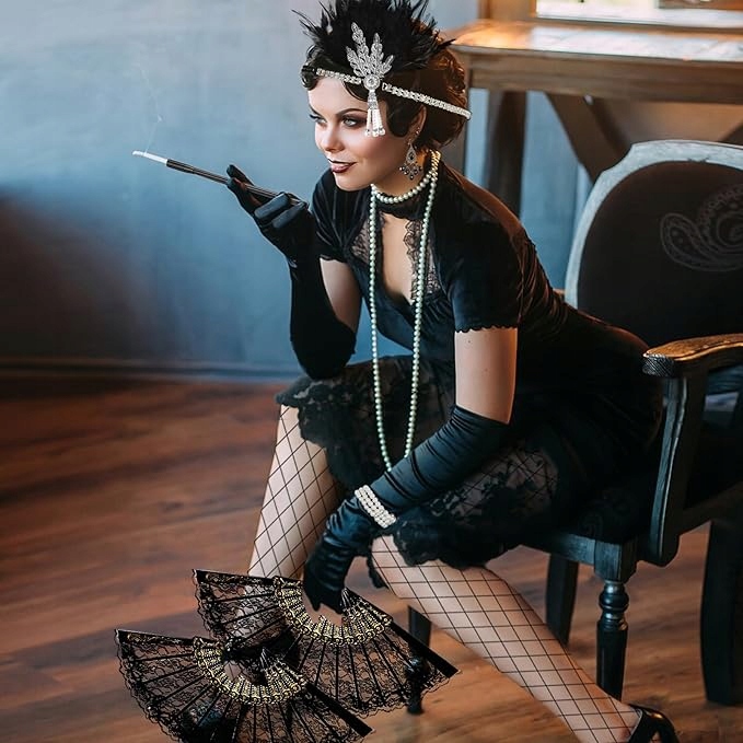 STYLOWA SUKIENKA RETRO Z CEKINAMI W STYLU LAT 20 WIELKI GATSBY CAŁY KOMPLET EAN (GTIN) 3201939854