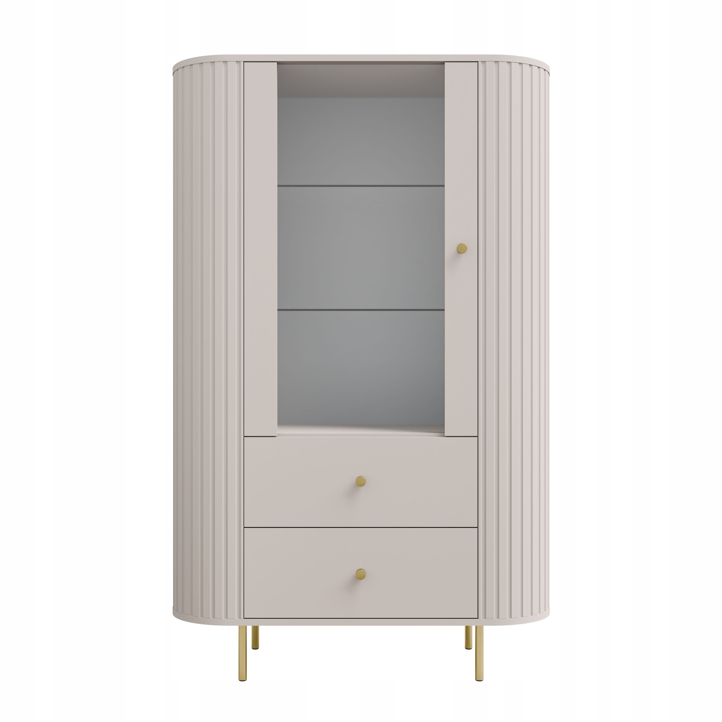 Vitrína do obývacího pokoje s dveřmi a dvěma zásuvkami Flana 112 1F2S Béžová