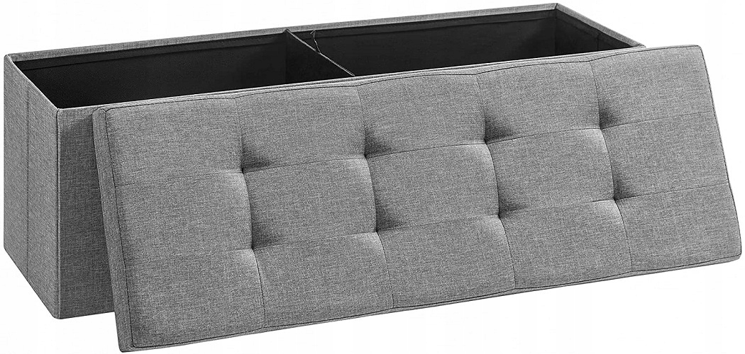 Elegantná Veľká Čalúnená Taburetka S Úložným Priestorom, Otváracia Skrinka 120 L Sn