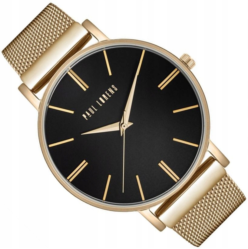Zlato-černé Klasické Dámské Hodinky Paul Lorens PL10401B-1D1 Slim 42 mm