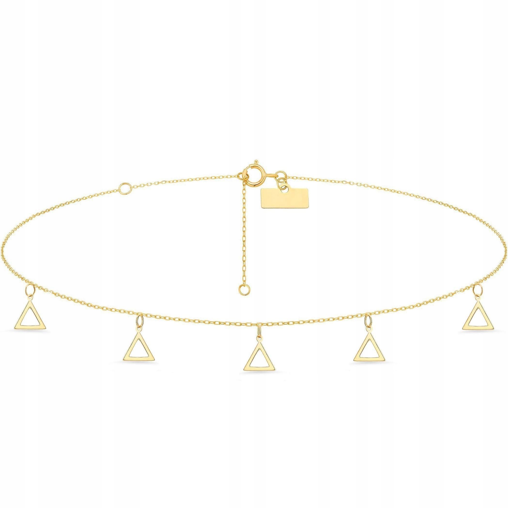 

Złoty naszyjnik 585 Celebrytka Choker piramidka