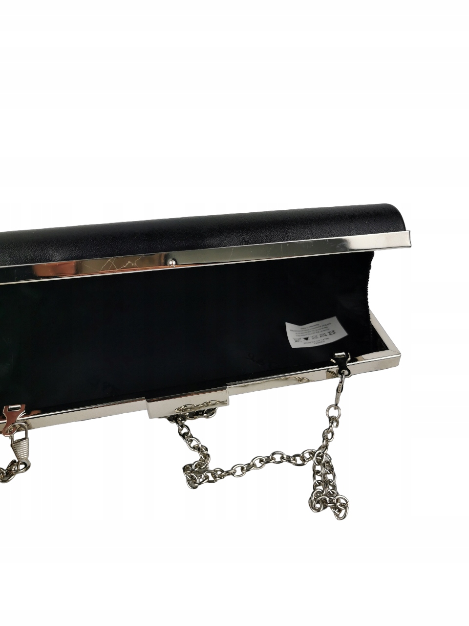 ELEGANCKA CZARNA TOREBKA KOPERTÓWKA PUZDERKO Kolor czarny