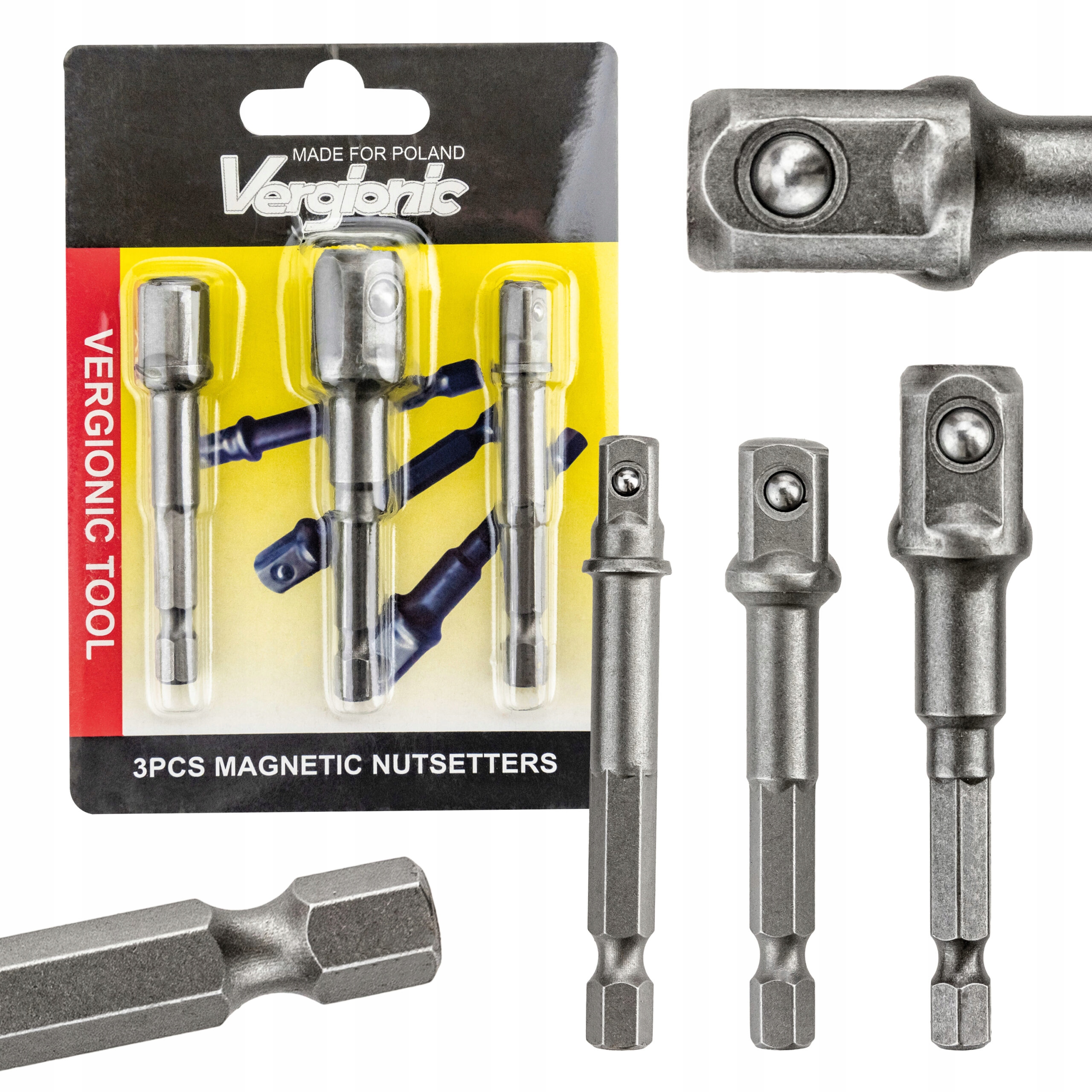 

Redukcje 3x adaptery bit nasadek Hex 1/4 3/8 1/2