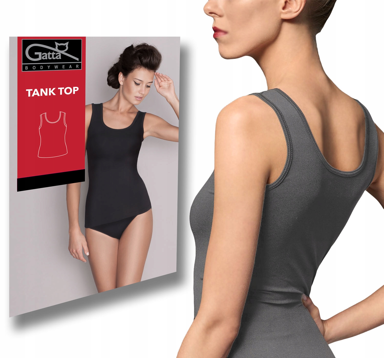 

Tank Top bezszwowa Koszulka Gatta S szara