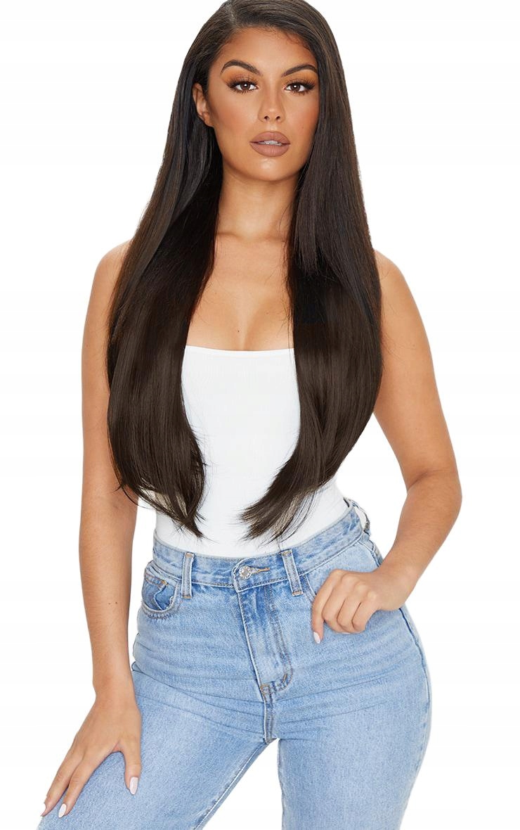 Tmavě Hnědé Syntetické Dlouhé Rovné Vlasy Lullabellz S Jednou Velikostí