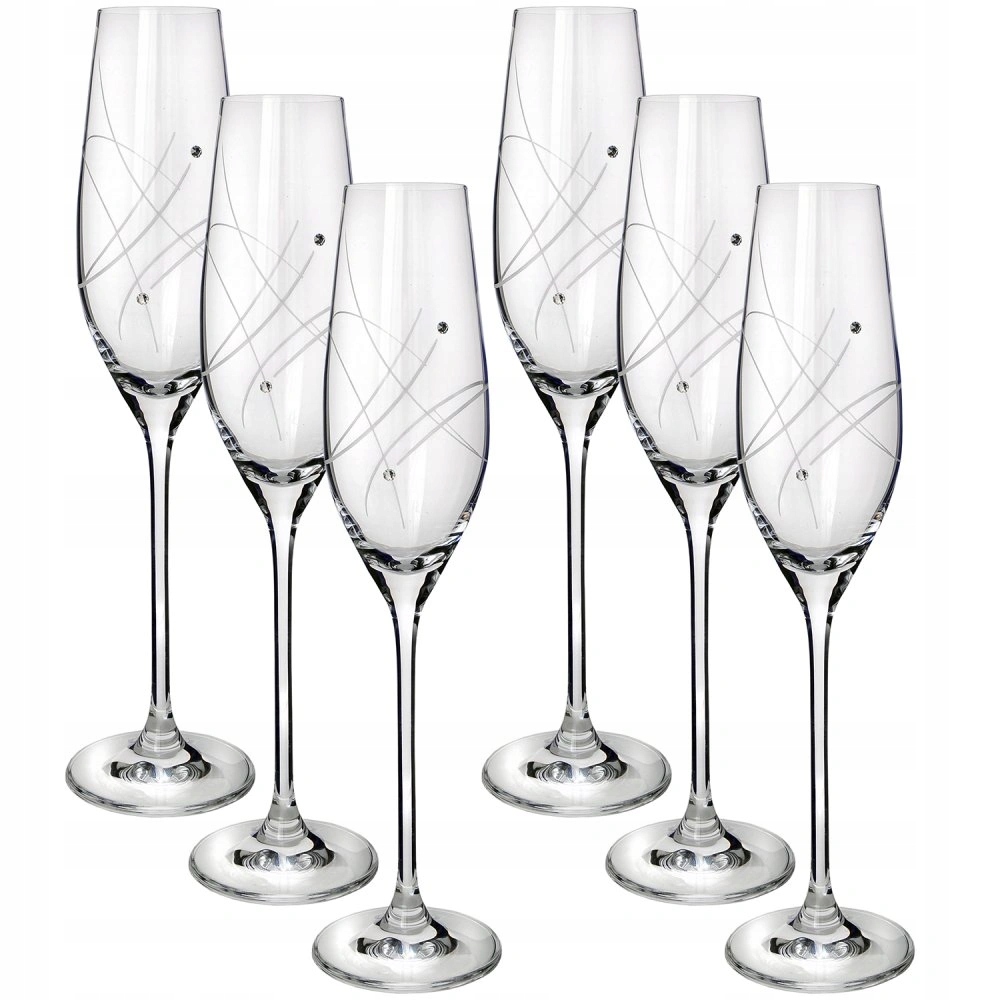 Poháre na sekt s kryštálmi Preciosa 210ml Celebration 6ks