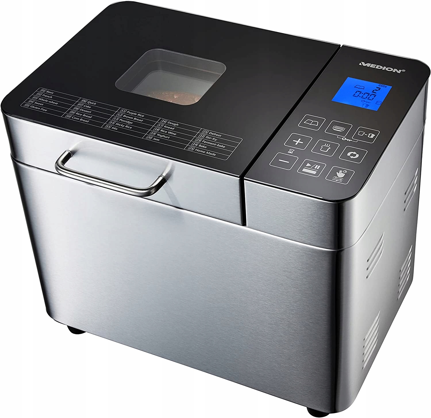 WYPIEKACZ DO CHLEBA 25 PROGRAM CHLEB JOGURT DŻEM Kolor dominujący srebrny/szary