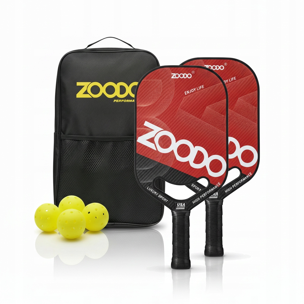 Rakety pro Pickleball Zoodo P8 Smile red (4 míčky, taška) Usapa