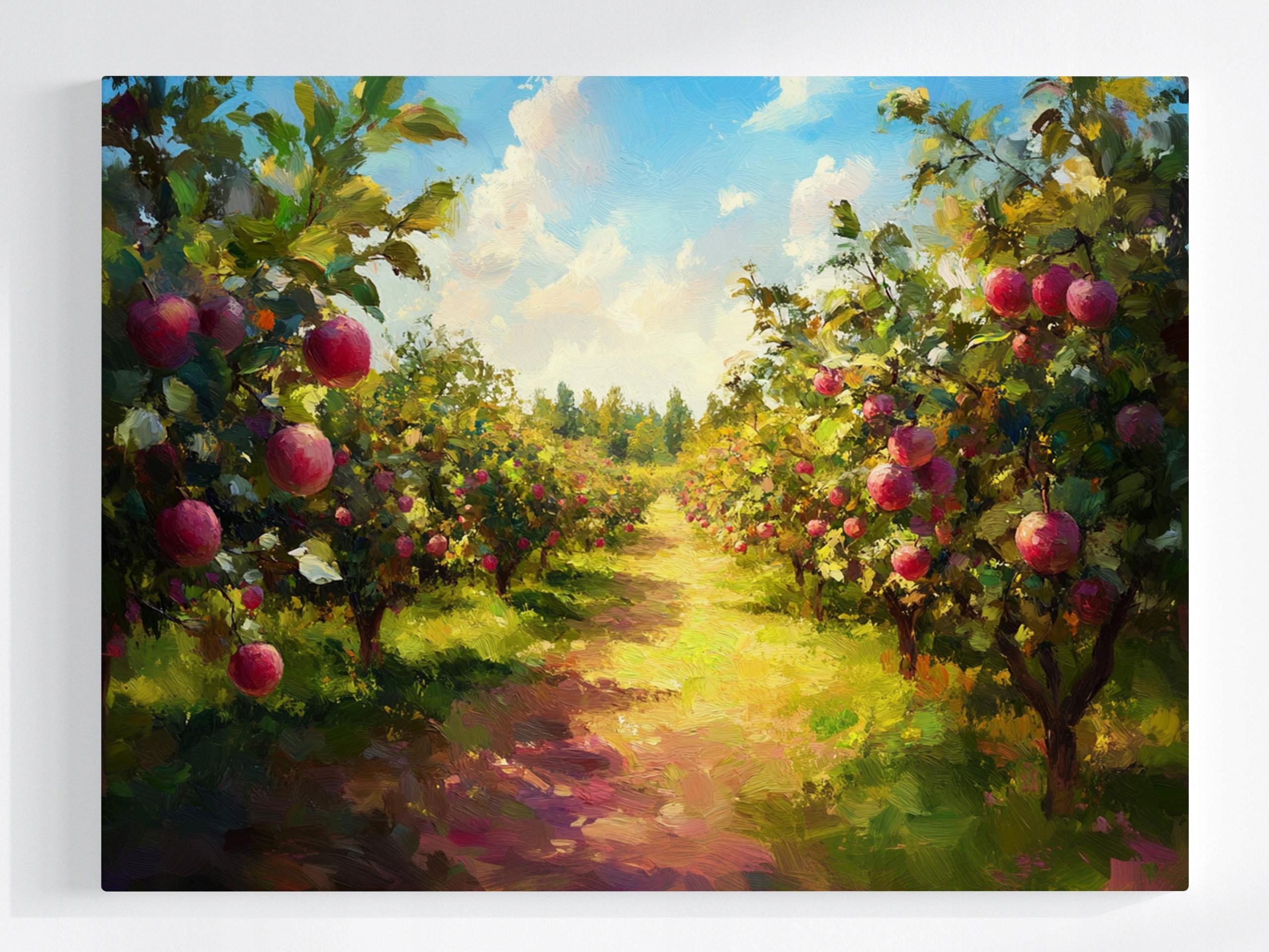 Obraz Na Plátně Canvas Krajina Sad Stromy Jabloň Jablka 100x75