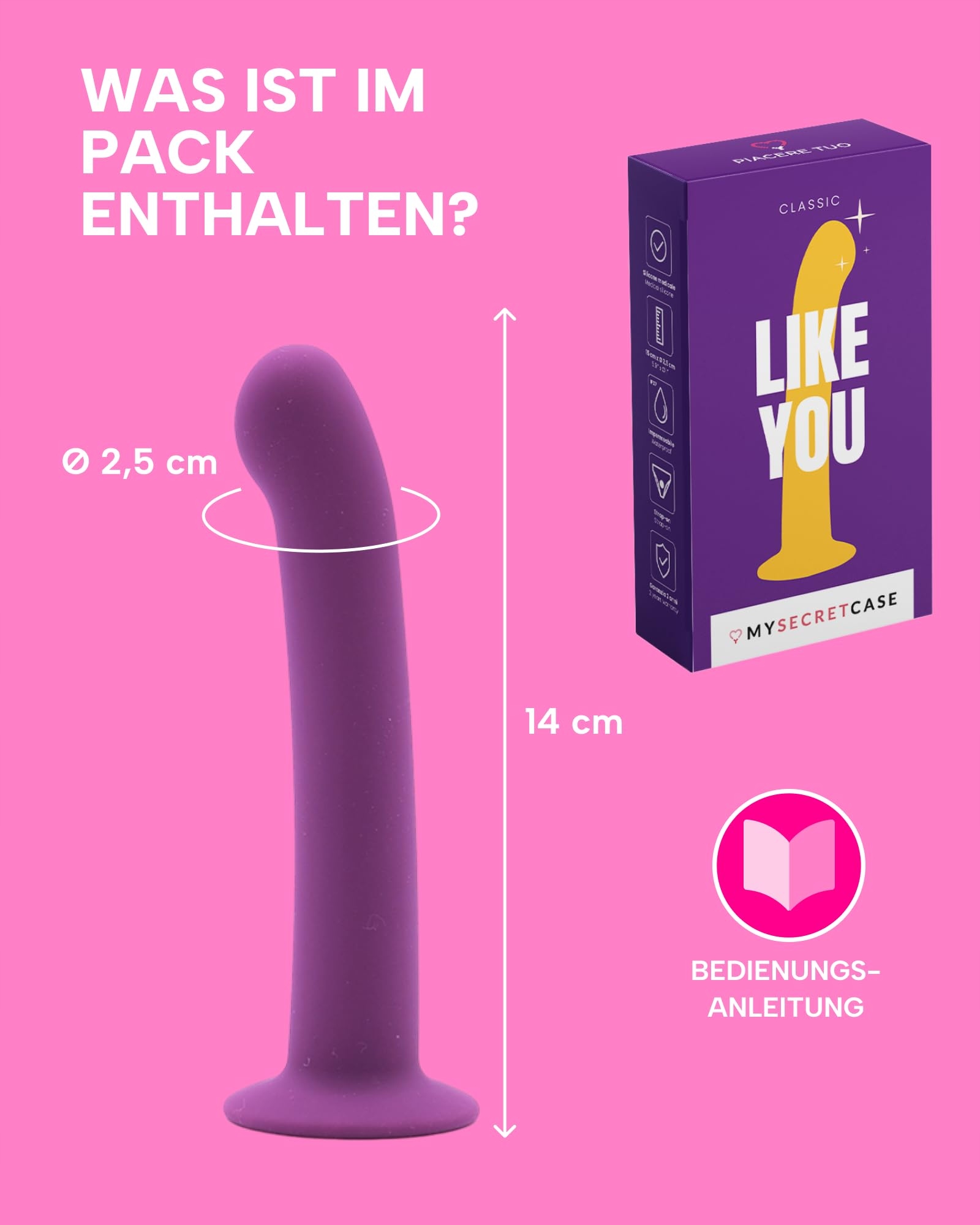 MYSECRETCASE Dildo Analny 15cm Realistyczny Dla Kobiet i Mężczyzn Fioletowy — miniatura 5