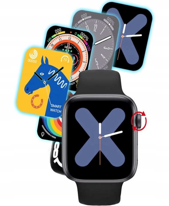 SMARTWATCH zegarek SMARTBAND Puls Krokomierz AMOLED Indukcja Materiał paska guma