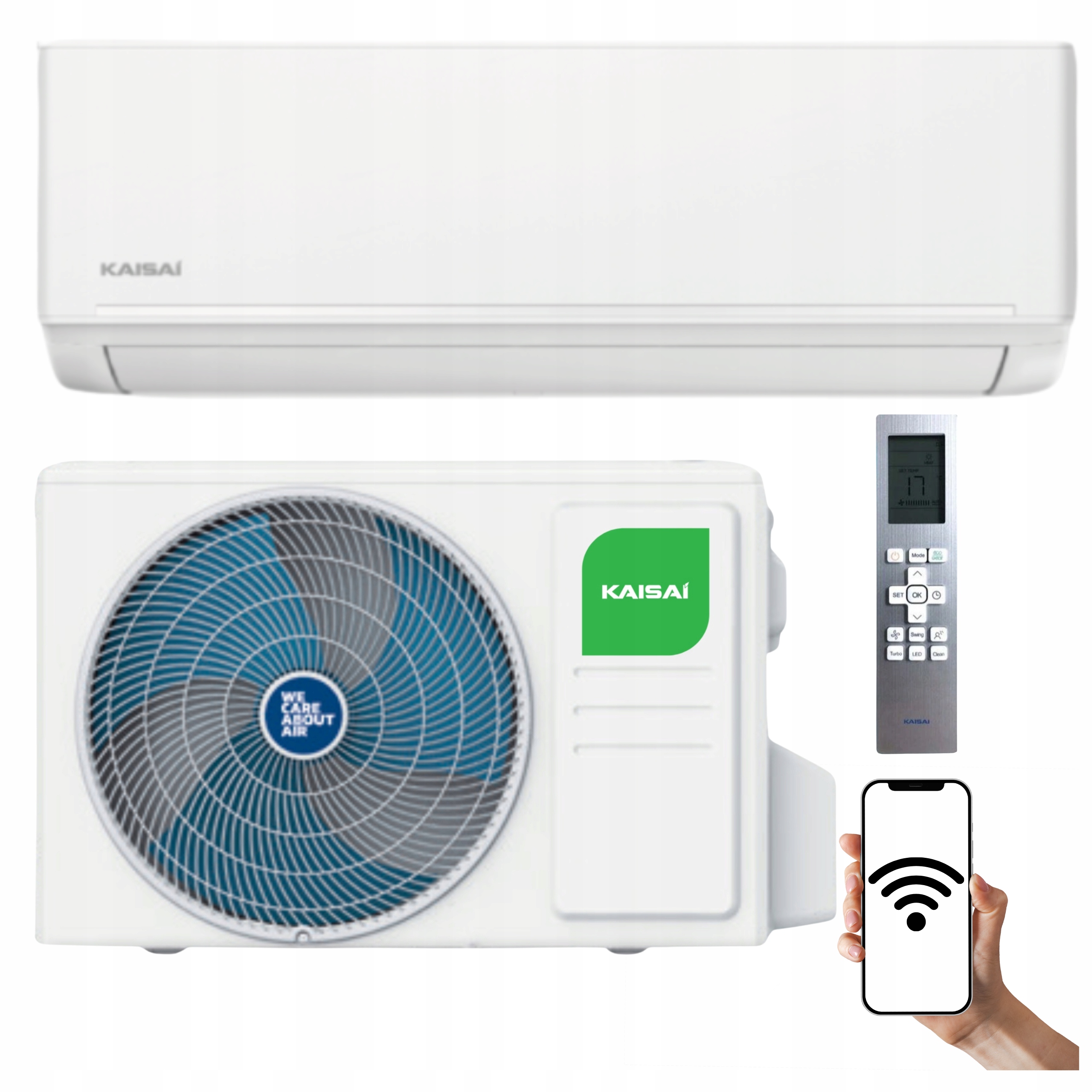 Domáci nástenný klimatizátor Kaisai Ice 3,5 kW 40 m2 Wifi Ohrievač BioHEPA